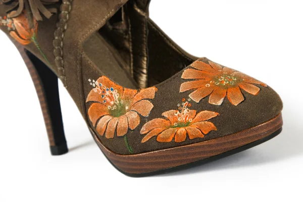 印刷された花とハイヒールの靴 — ストック写真