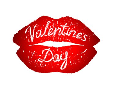 Festive Valentine's Day Kiss clipart