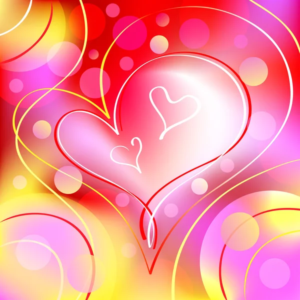 Beau fond de coeur romantique — Image vectorielle