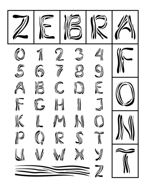 Zebra Font — Stock Vector