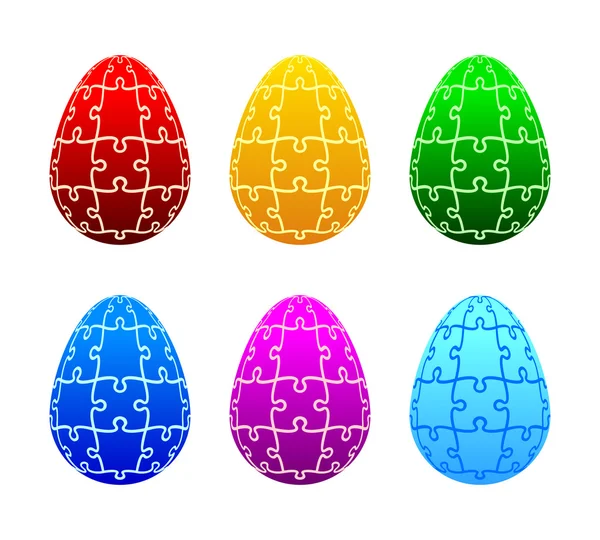 Ovos de Páscoa do quebra-cabeça — Vetor de Stock