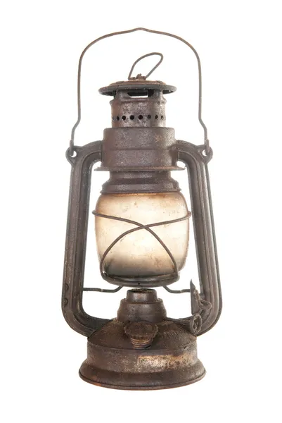 Lâmpada de querosene enferrujado velho — Fotografia de Stock