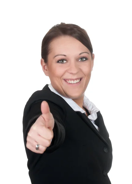 Businesswoman shows thumb up — Stock Photo, Image