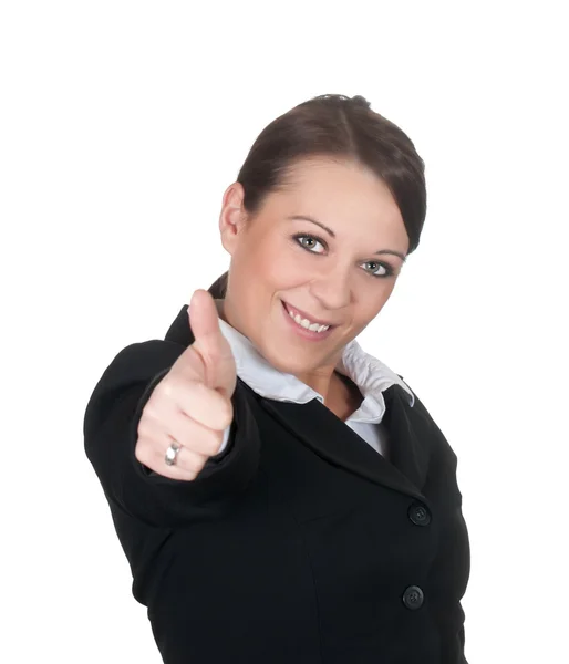 Businesswoman shows thumb up — Stock Photo, Image