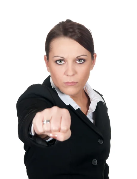 Агрессивная деловая женщина — стоковое фото