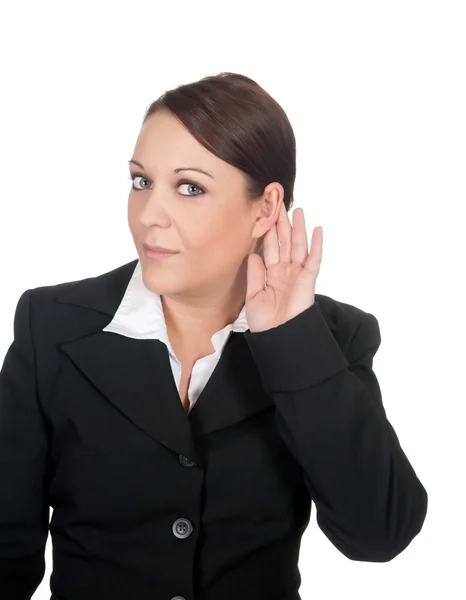 Businesswoman listening — Stock Photo, Image