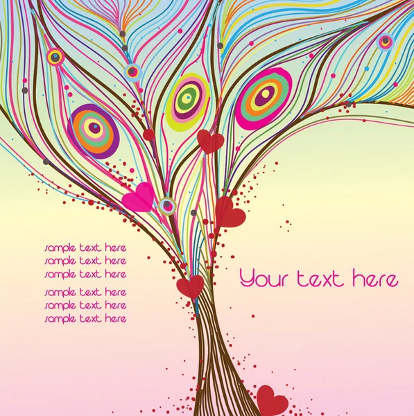Sevgililer Günü tebrik kartı, vektör illüstrasyonu — Stok Vektör