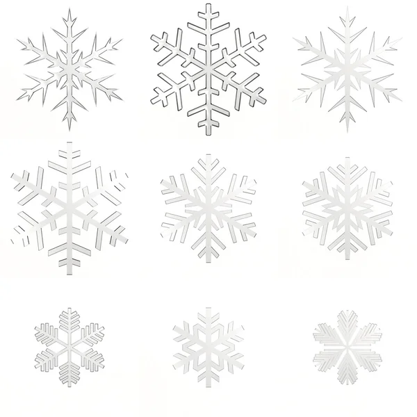 Conjunto de flocos de neve de vidro — Fotografia de Stock