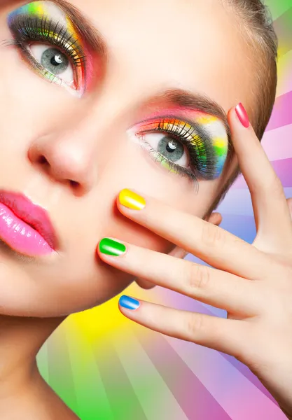 Maquiagem arco-íris — Fotografia de Stock