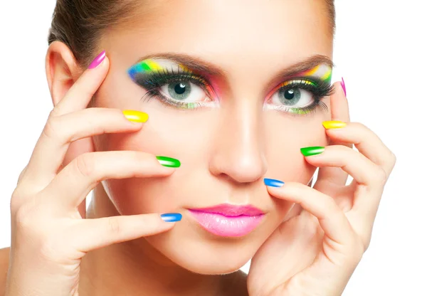 Regenboog make-up — Stockfoto