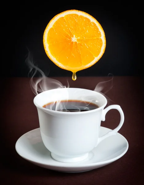 Coffee with orange — Stock Photo, Image