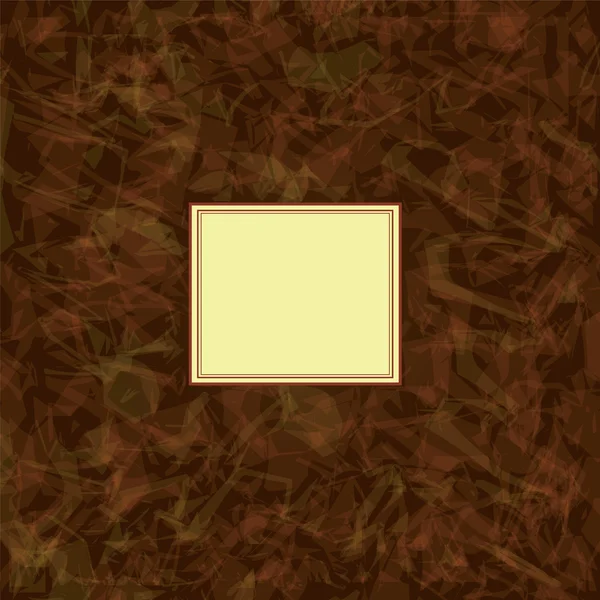 Tarjeta cuadrada de invitación sobre fondo de acuarela marrón grunge — Archivo Imágenes Vectoriales