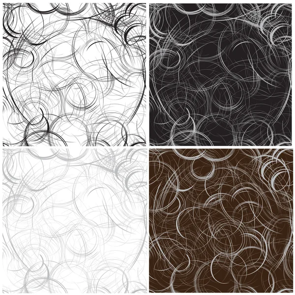 stock vector Set of four grunge seamless pattern with monochromic circles