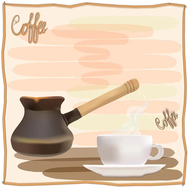 stock vector Coffee menu design with coffee pot and cup