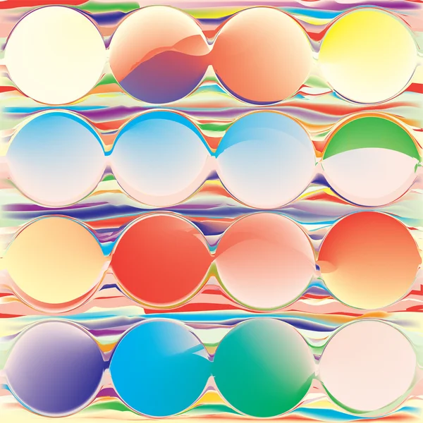Fond grunge sans couture avec cercles et vagues arc-en-ciel — Image vectorielle
