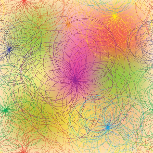 Άνευ ραφής αεριζόμενες μοτίβο ουράνιο τόξο κύκλους — Διανυσματικό Αρχείο