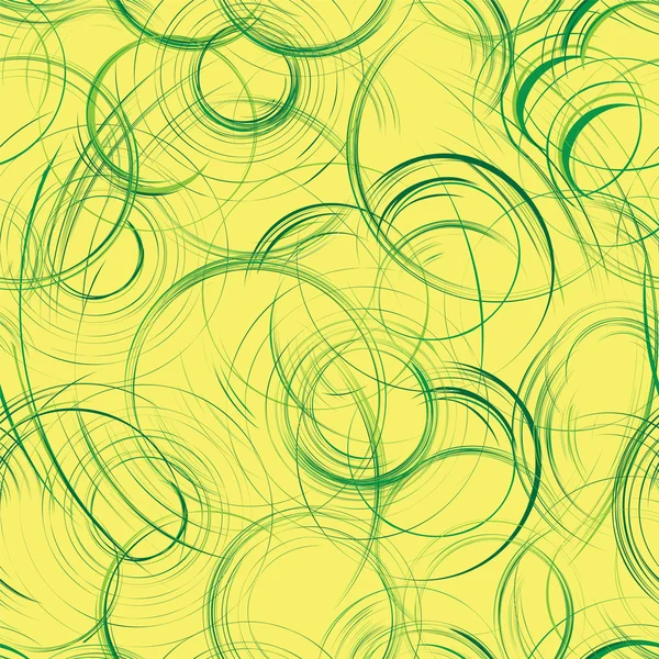 Nahtlose Grunge-Komposition mit grünen Kreisen und Streifen — Stockvektor