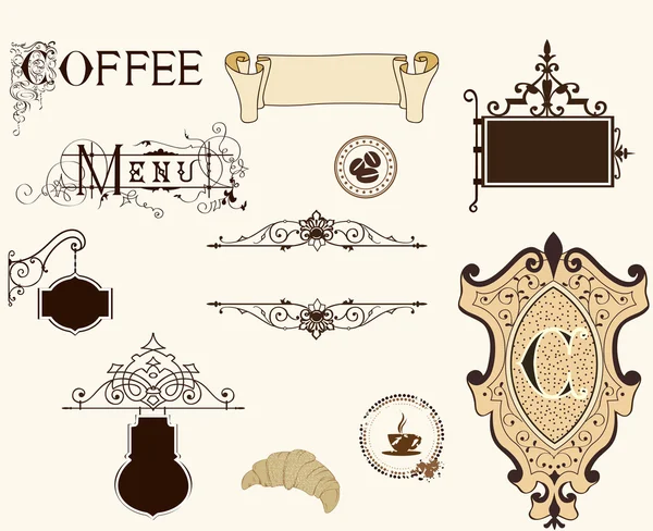 Винтажный набор кофе — стоковый вектор
