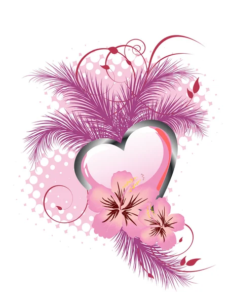 Floral heart design — Stock Vector