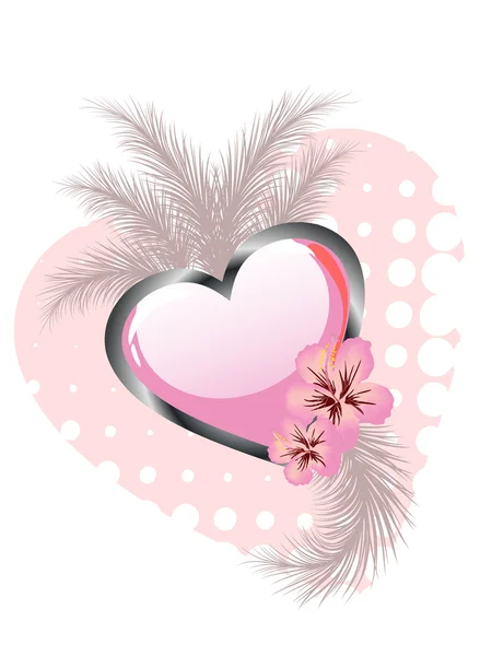 Floral hart ontwerp — Stockvector