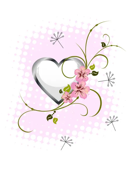 Diseño floral del corazón — Archivo Imágenes Vectoriales