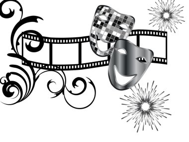 Mask on filmstripe clipart