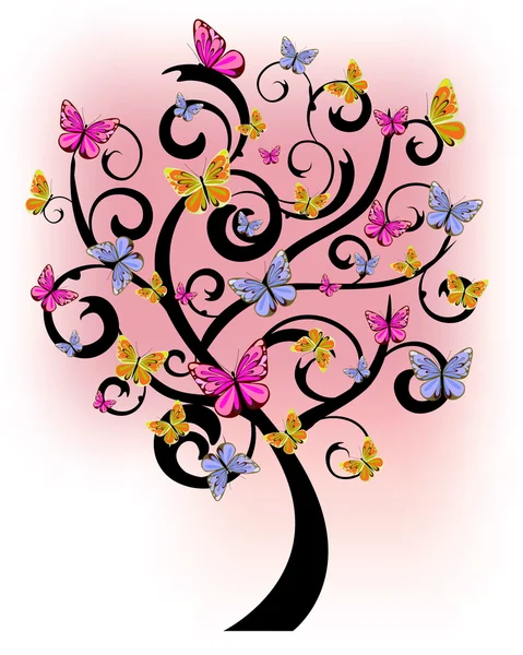 Papillon arbre — Image vectorielle