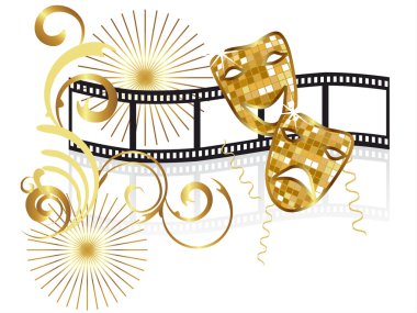 Mask on filmstripe clipart