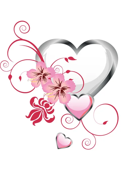 Σχεδιασμού floral καρδιά — Διανυσματικό Αρχείο