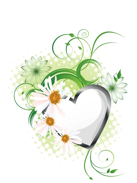 Diseño floral del corazón — Archivo Imágenes Vectoriales