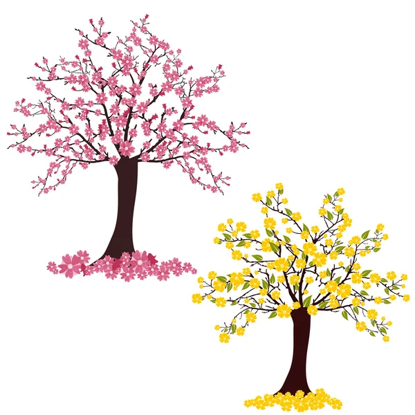 Arbres florissants — Image vectorielle