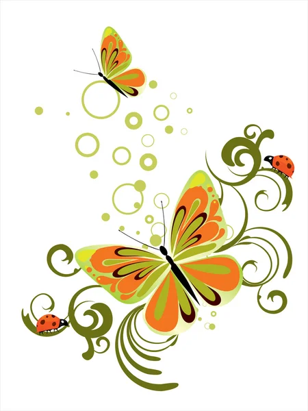 Papillon floral — Image vectorielle