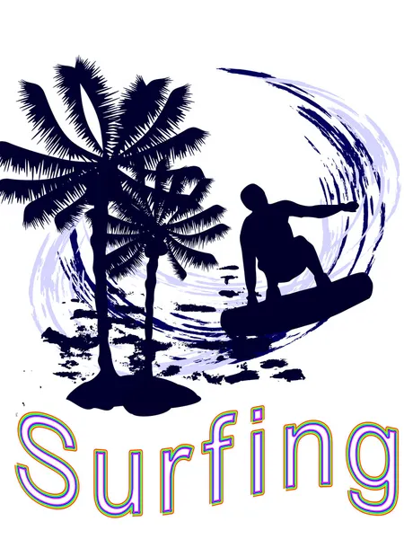 Sommerzeit - Surfen — Stockvektor