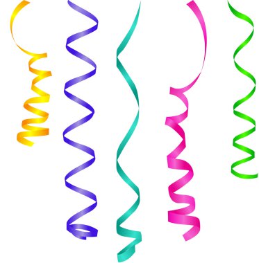 Ribbon streamers in isolation clipart