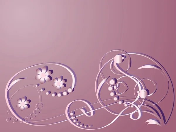 Modello di fiore su sfondo lilla . — Vettoriale Stock