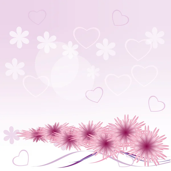 Fond doux avec des coeurs et des couleurs lilas — Image vectorielle