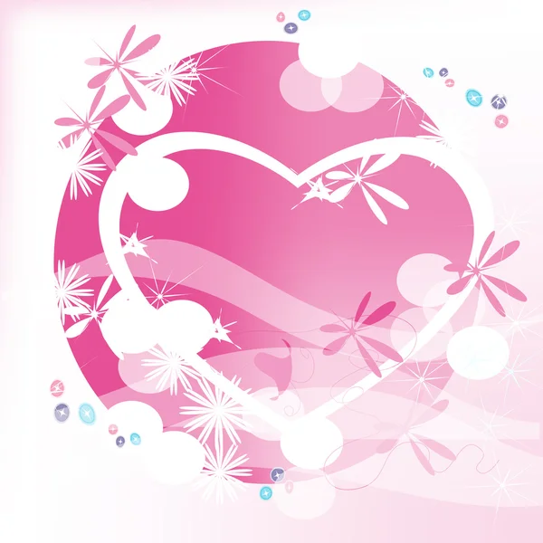 Heart on a pink background — Stock Vector
