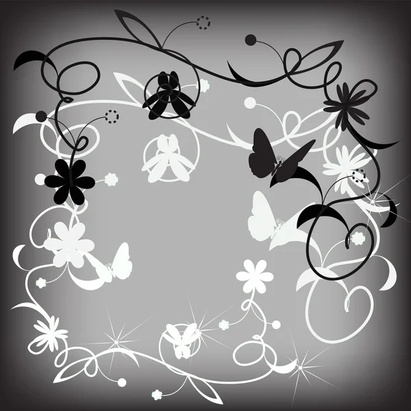 Ретро квіти і метелики — стоковий вектор