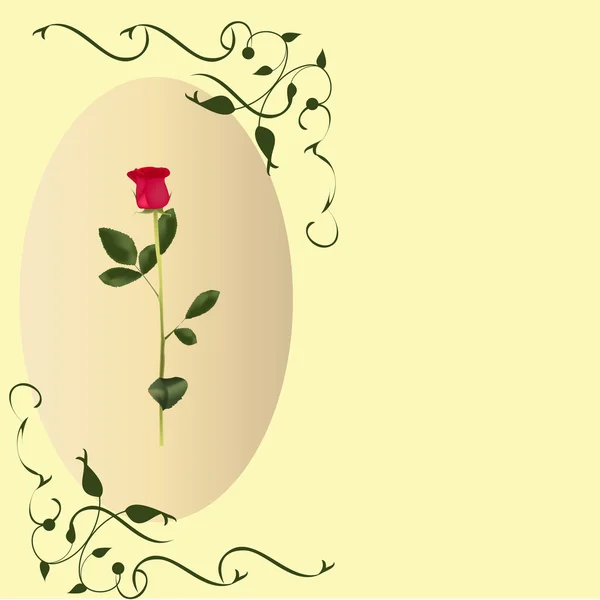 Retro una tarjeta con una rosa — Archivo Imágenes Vectoriales