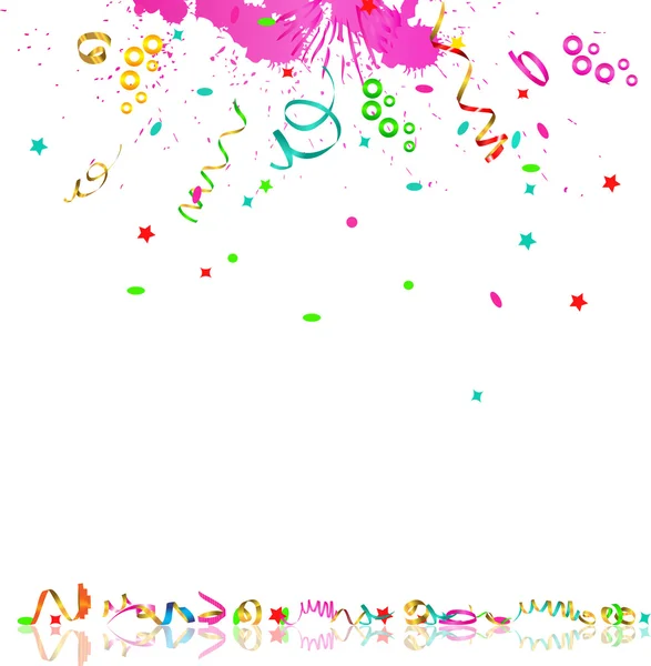Flûtes et confettis tombants — Image vectorielle