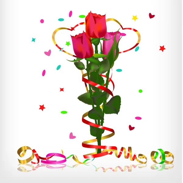 Bouquet de roses rouges — Image vectorielle