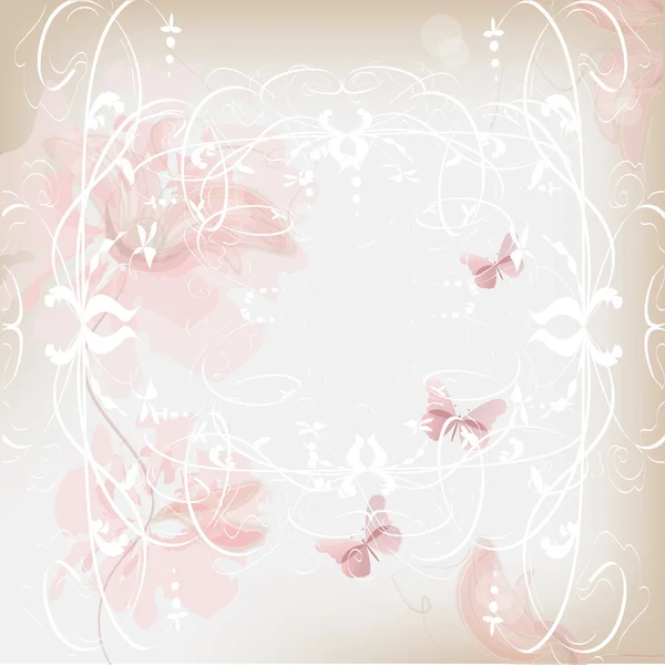 Delicate floral background in pink — Stock Vector