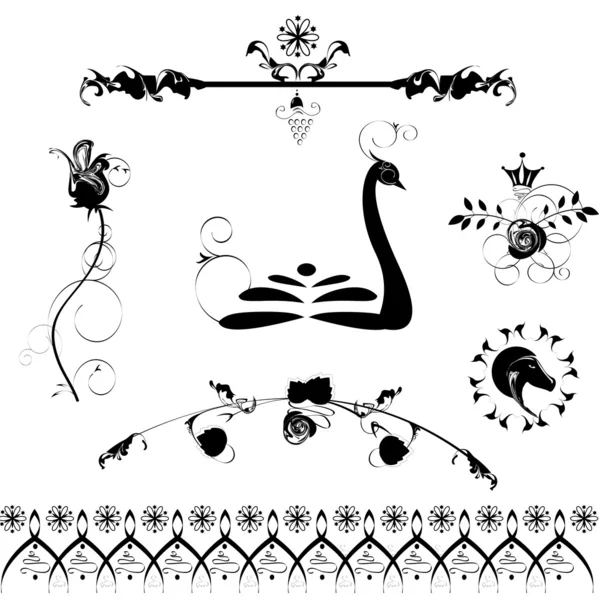 Calligraphic design elements and decoration — Stock Vector