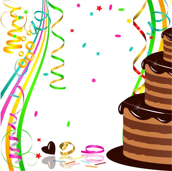 Gâteau au chocolat festif — Image vectorielle