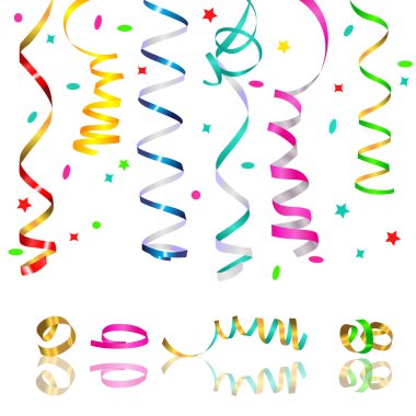 Streamers and confetti clipart