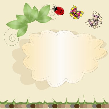 Nature vector background with a label clipart