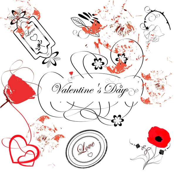 Grunge vector illustration with Valentine — Stock Vector
