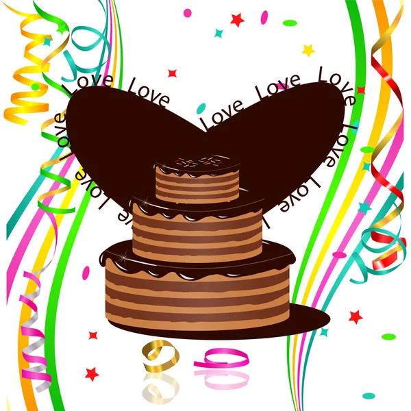 Gâteau Shoeoldny avec amour — Image vectorielle