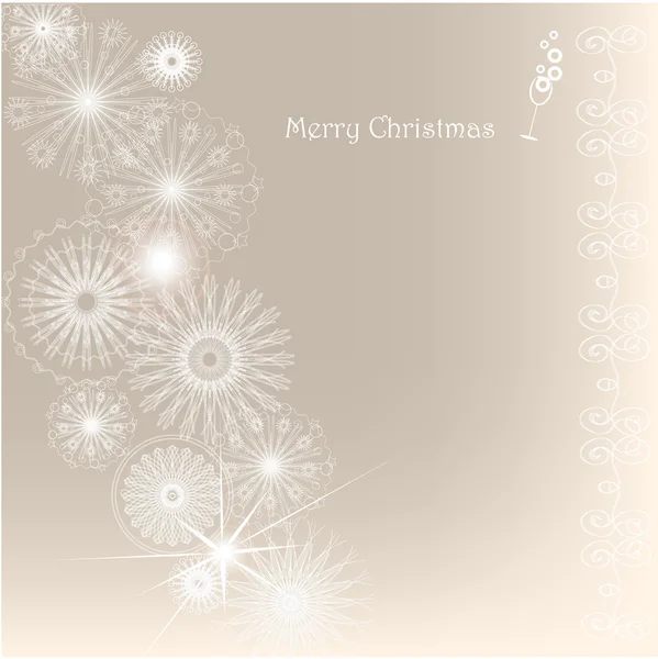 Рождественский векторный фон со снежинками — стоковый вектор