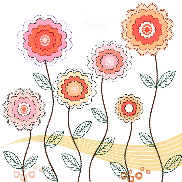 Flores de primavera, ilustración vectorial — Vector de stock